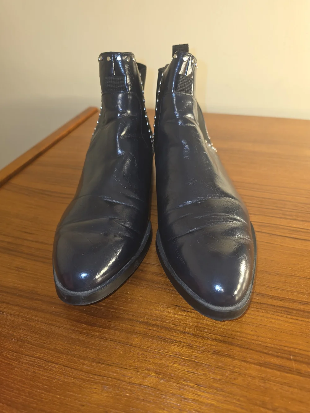 Black Studded Chelsea Boots - Men
